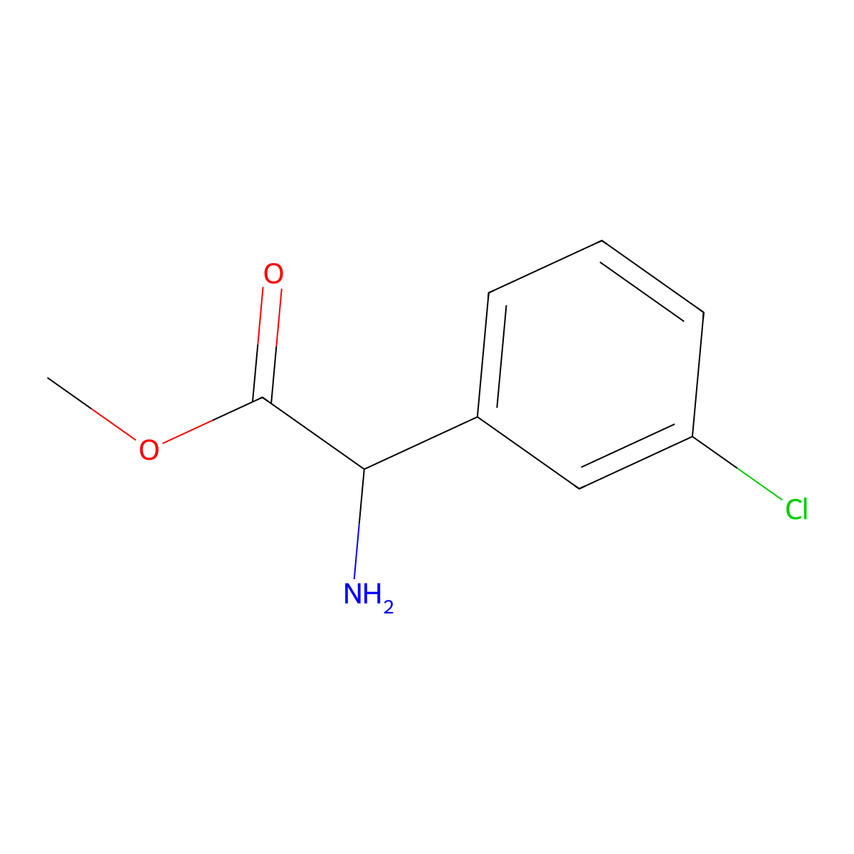 Methyl 2-amino-2-(3-chlorophenyl)acetate molecular structure, CAS 532987-11-4