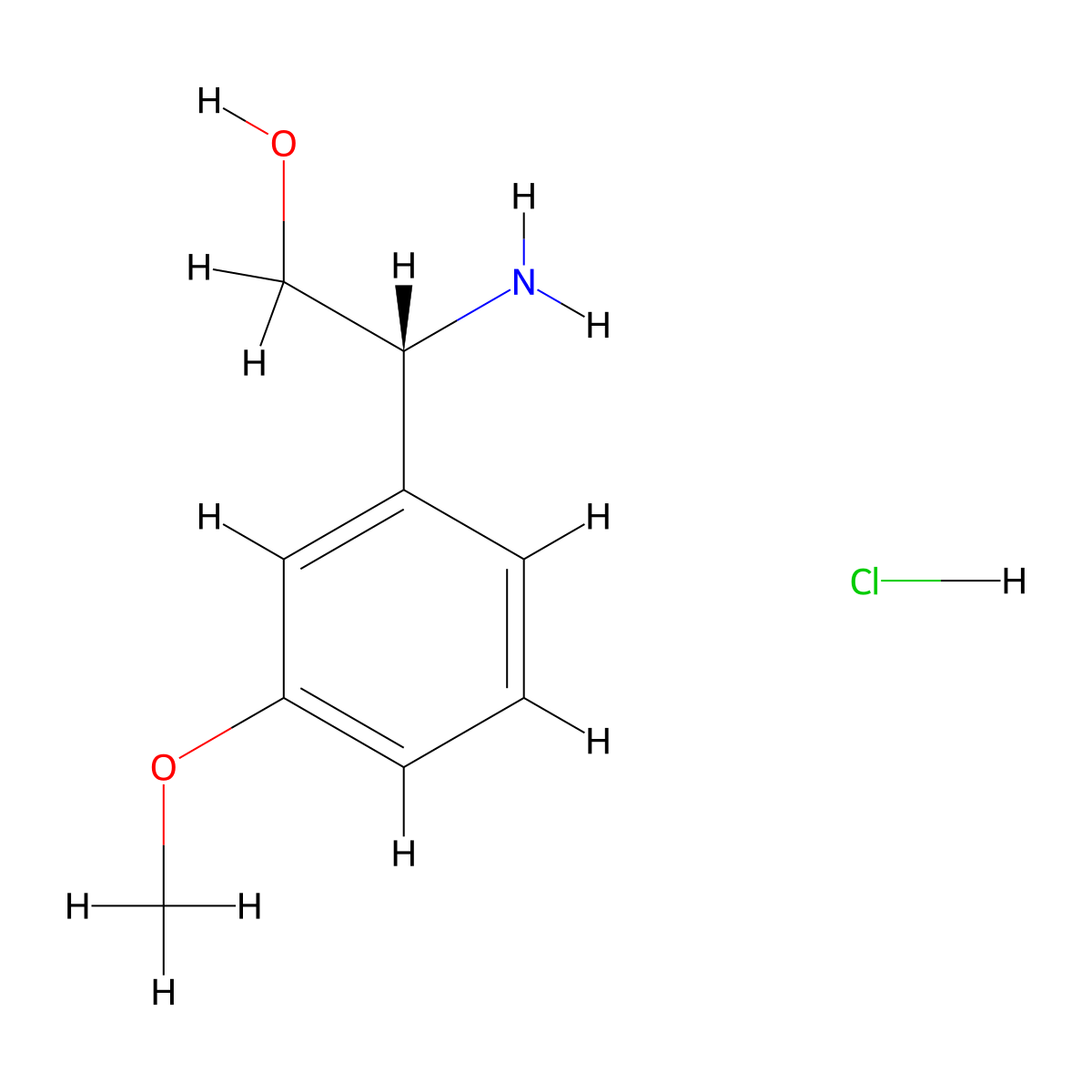 (2R)-2-amino-2-(3-methoxyphenyl)ethan-1-ol hydrochloride molecular structure, CAS 532987-19-2