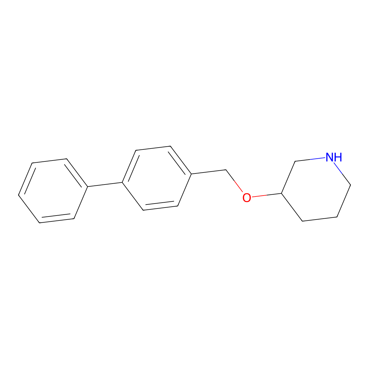 3-([1,1'-Biphenyl]-4-ylmethoxy)piperidine molecular structure, CAS 532990-90-2