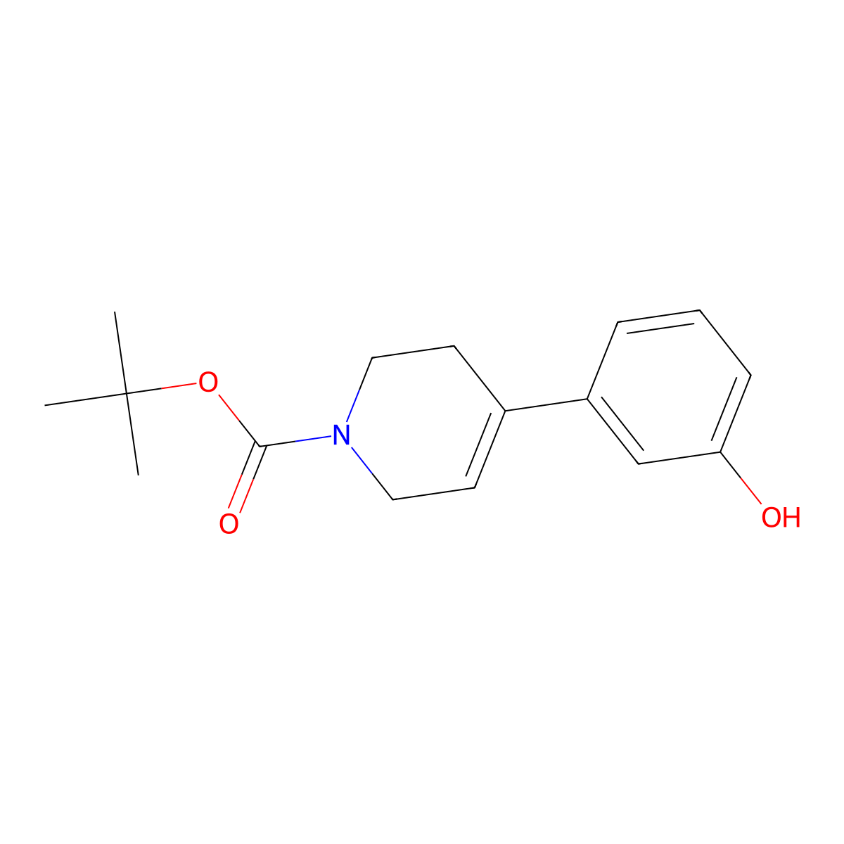 tert-butyl 5,6-dihydro-4-(3-hydroxyphenyl)pyridine-1(2H)-carboxylate molecular structure, CAS 532991-38-1