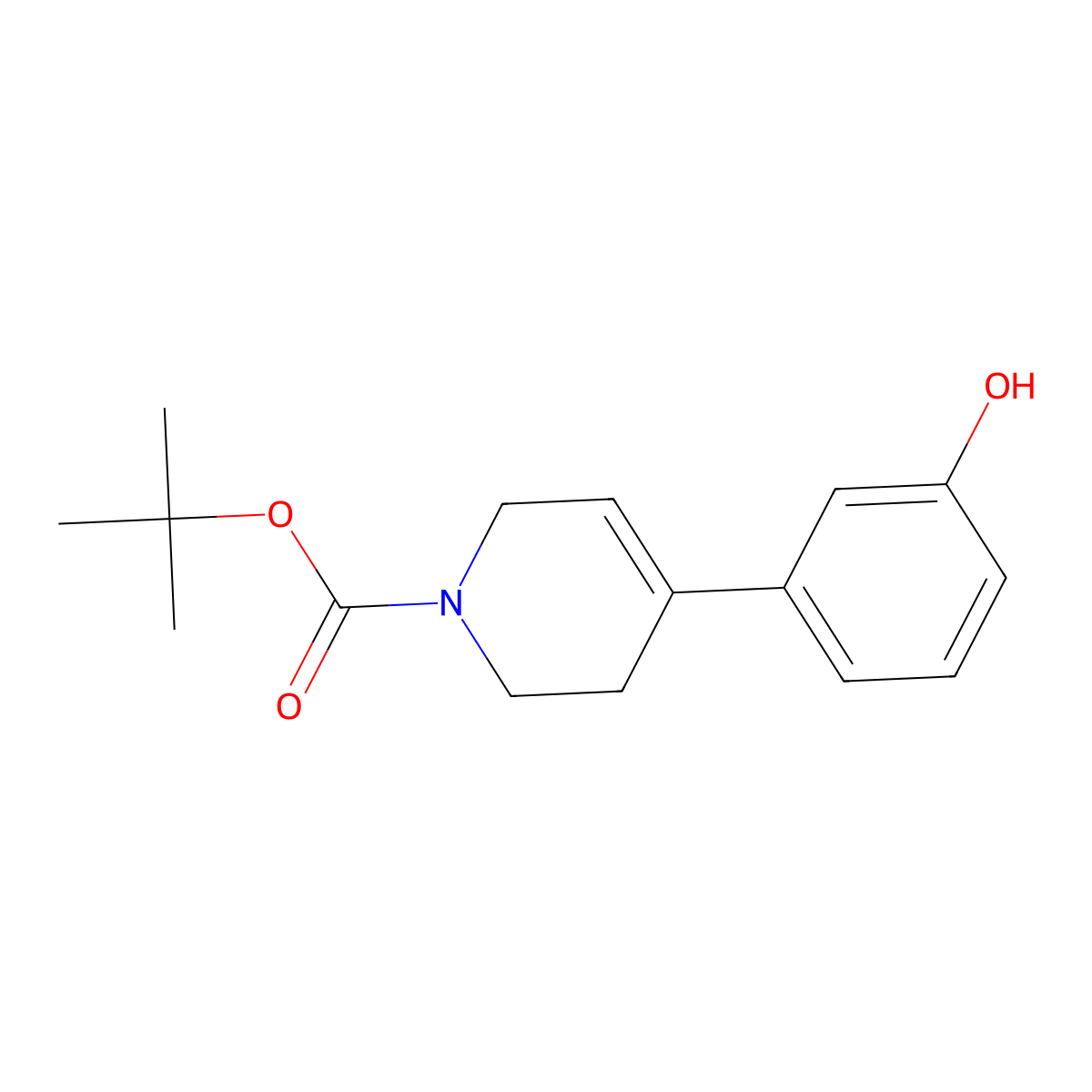 tert-butyl 5,6-dihydro-4-(3-hydroxyphenyl)pyridine-1(2H)-carboxylate molecular structure, CAS 532991-38-1