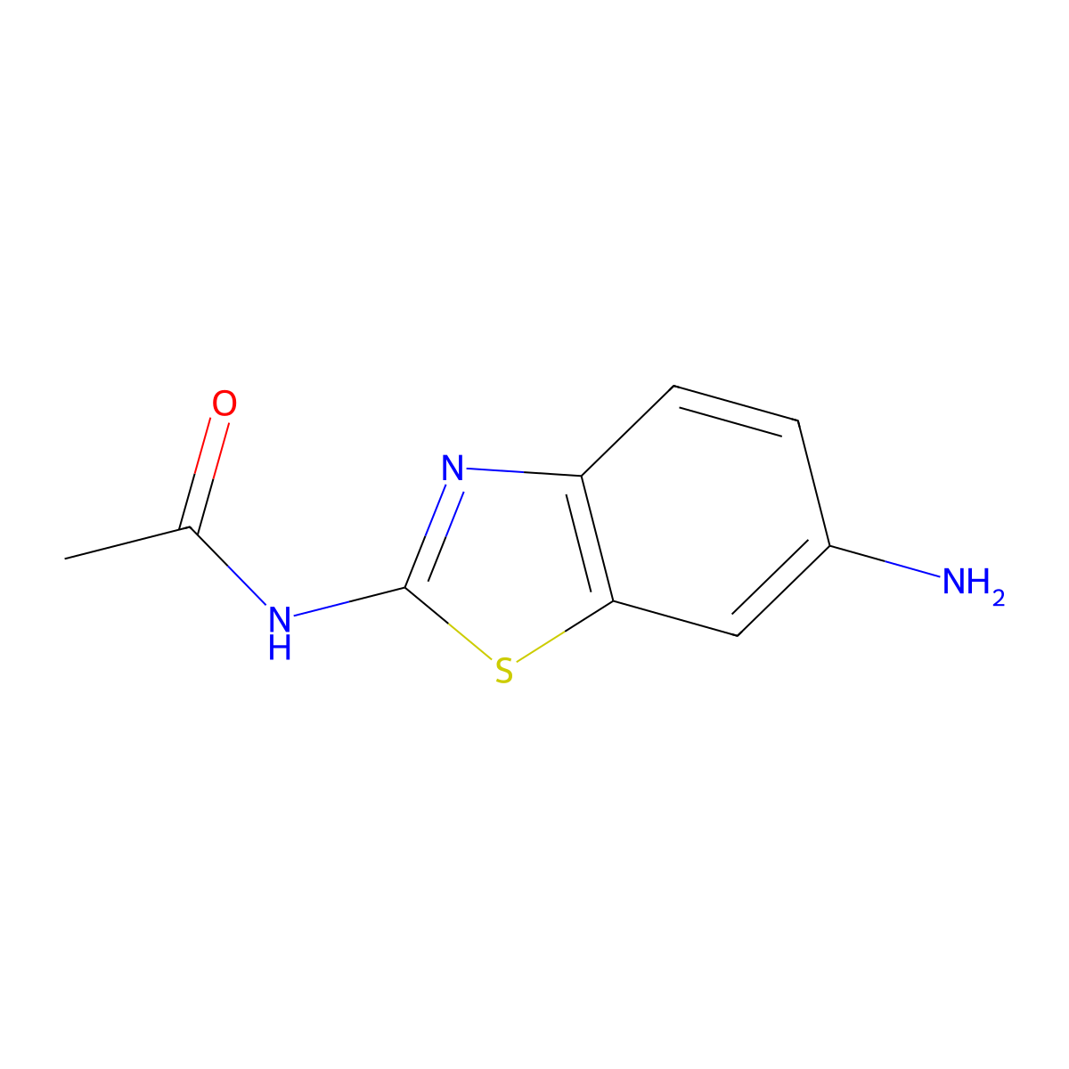 N-(6-amino-1,3-benzothiazol-2-yl)acetamide molecular structure, CAS 533-41-5