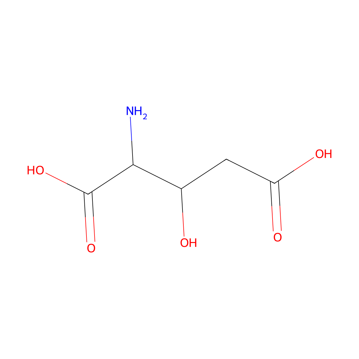 (2S)-2-amino-3-hydroxypentanedioic acid molecular structure, CAS 533-62-0