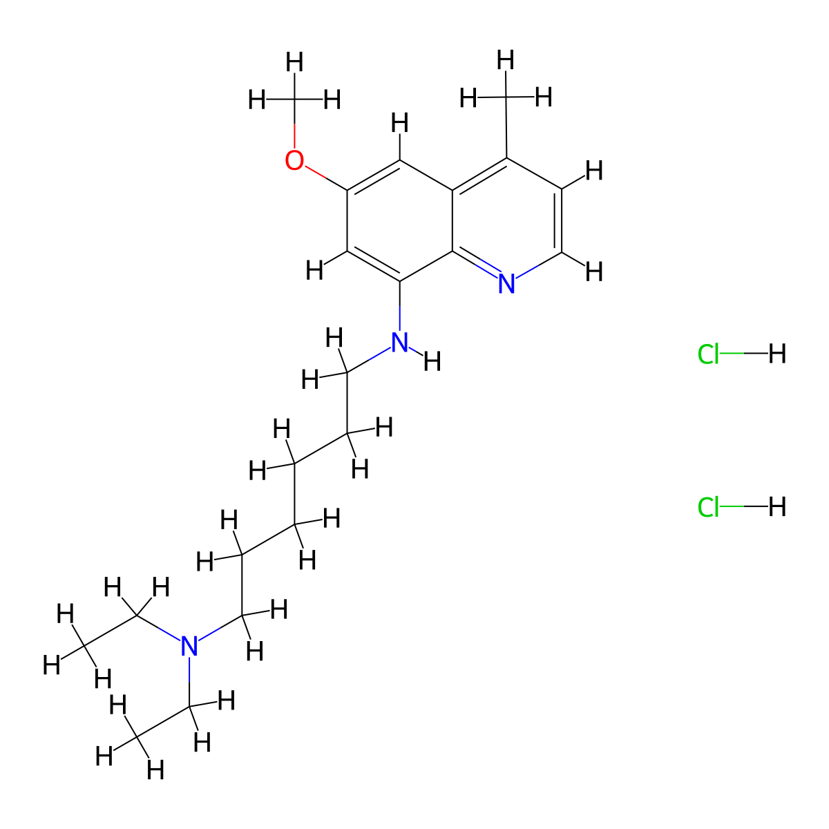 8-(6-Diethylaminohexylamino)-6-methoxy-4-methylquinoline dihydrochloride molecular structure, CAS 5330-29-0