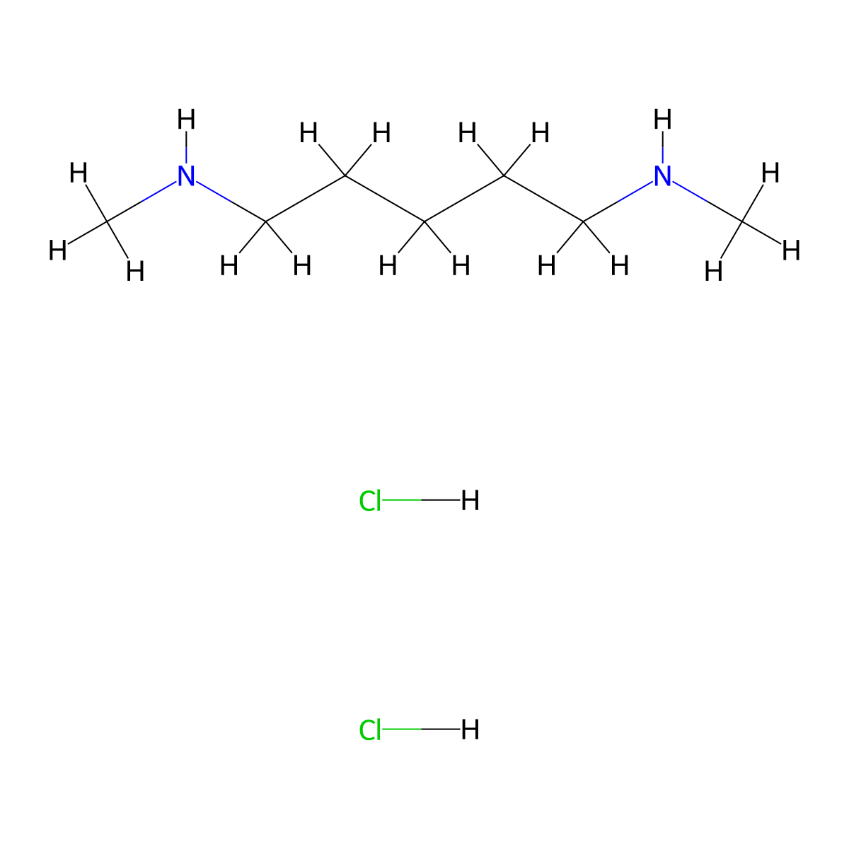 N,N'-Dimethyl-1,5-pentanediamine, dihydrochloride molecular structure, CAS 5330-32-5
