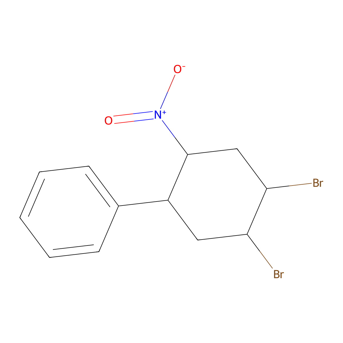 (4,5-Dibromo-2-nitrocyclohexyl)benzene molecular structure, CAS 5330-52-9