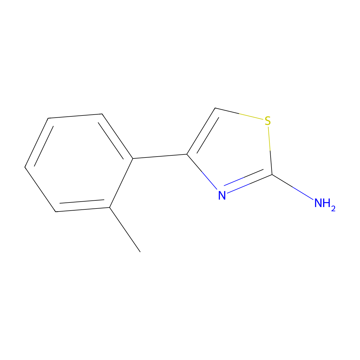 4-(2-Methylphenyl)-1,3-thiazol-2-amine molecular structure, CAS 5330-79-0