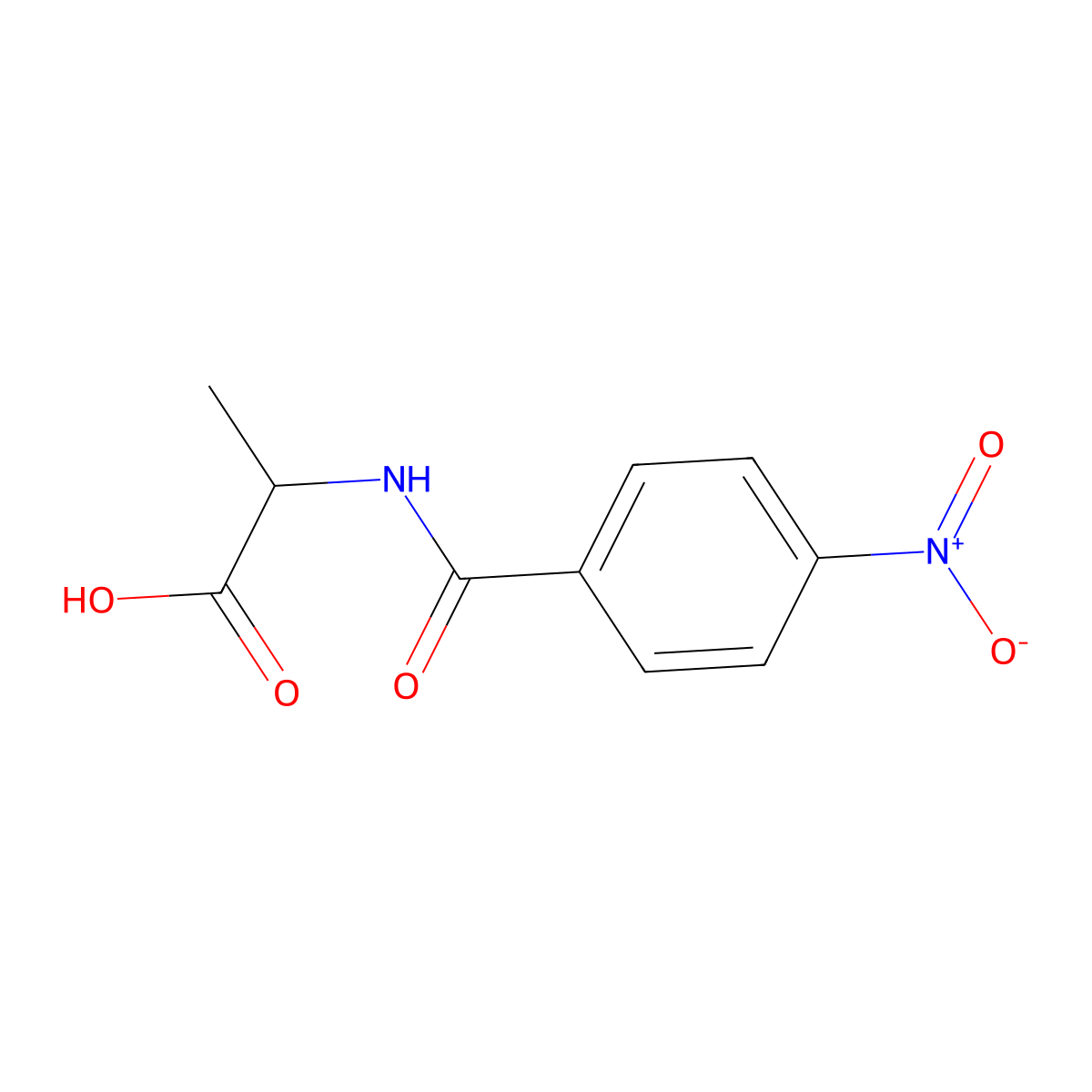2-[(4-Nitrobenzoyl)amino]propanoic acid molecular structure, CAS 5330-84-7