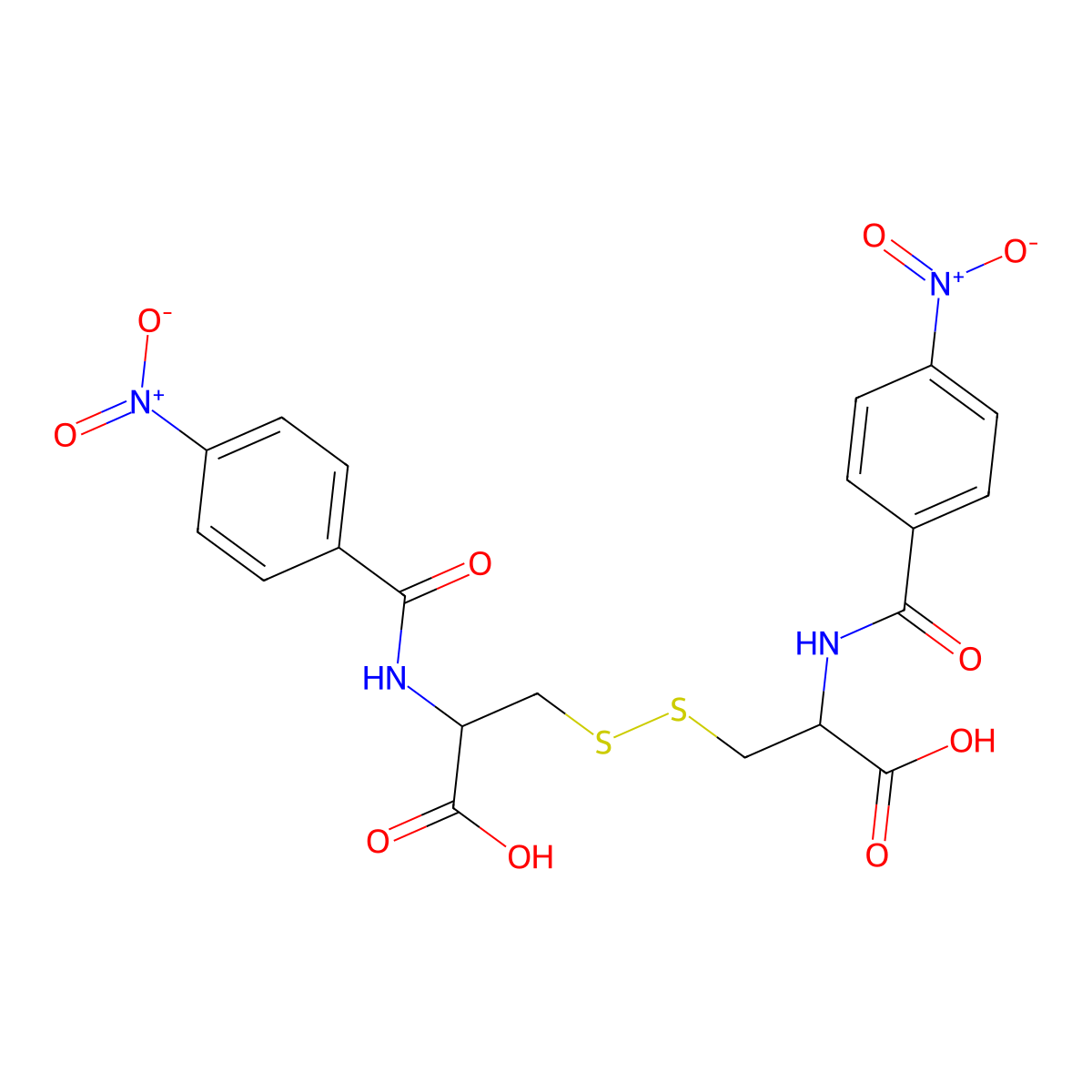 N,N'-Bis(4-nitrobenzoyl)cystine molecular structure, CAS 5330-87-0
