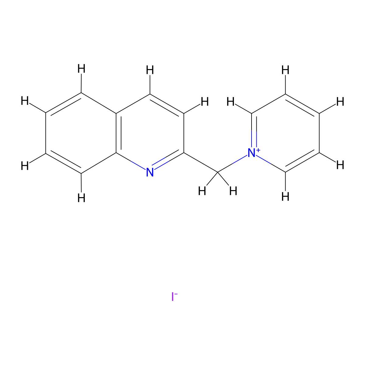 Pyridinium, 2-quinolylmethyl-, iodide molecular structure, CAS 5330-88-1