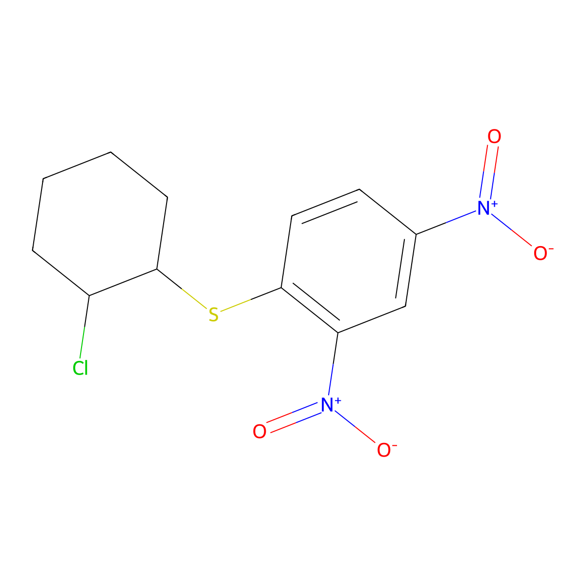 2-Chlorocyclohexyl 2,4-dinitrophenyl sulfide molecular structure, CAS 5330-96-1
