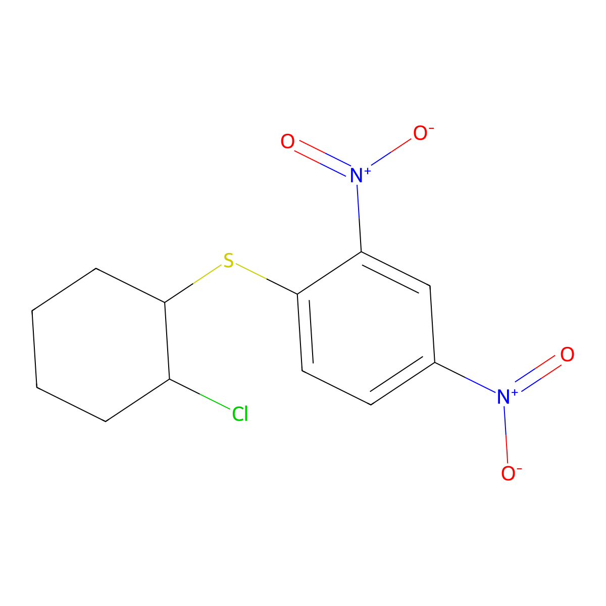 2-Chlorocyclohexyl 2,4-dinitrophenyl sulfide molecular structure, CAS 5330-96-1
