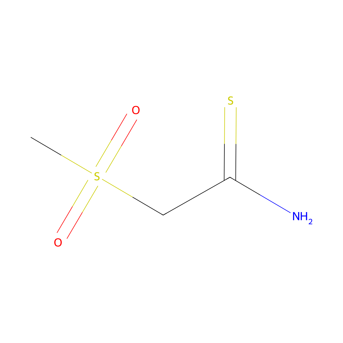 2-Methanesulfonylethanethioamide molecular structure, CAS 53300-47-3