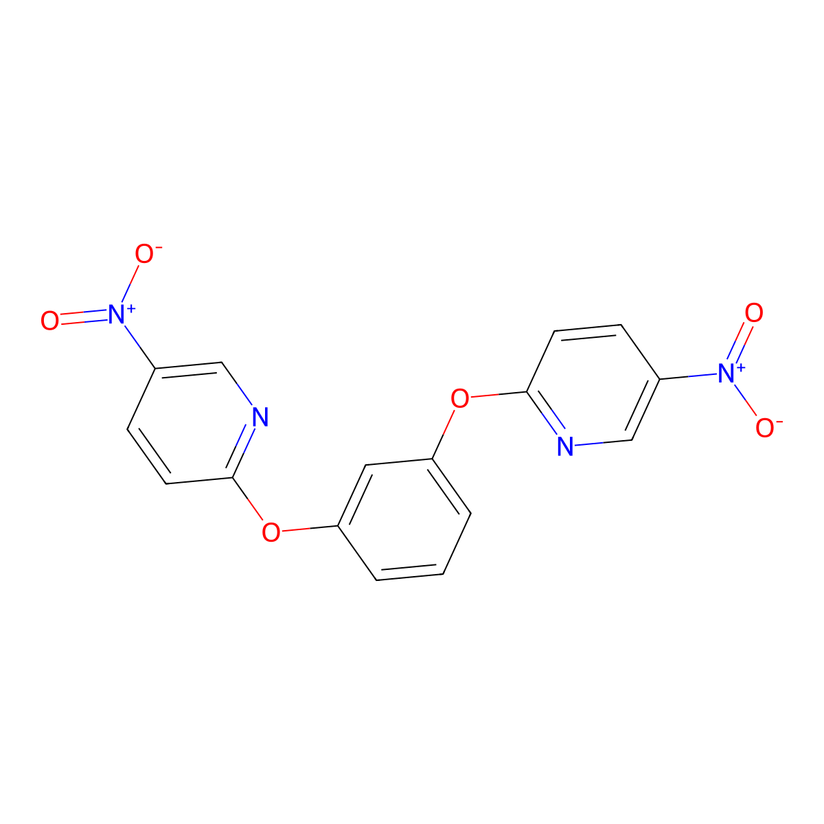 5-Nitro-2-{3-[(5-nitropyridin-2-yl)oxy]phenoxy}pyridine molecular structure, CAS 53304-63-5