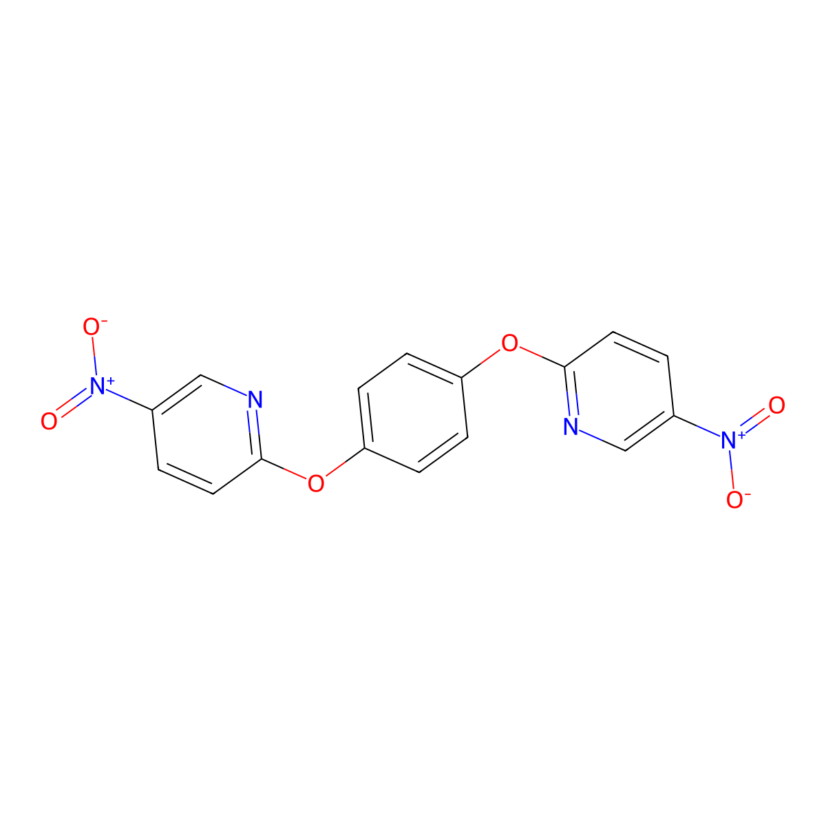 Pyridine, 2,2'-[1,4-phenylenebis(oxy)]bis[5-nitro- molecular structure, CAS 53304-64-6