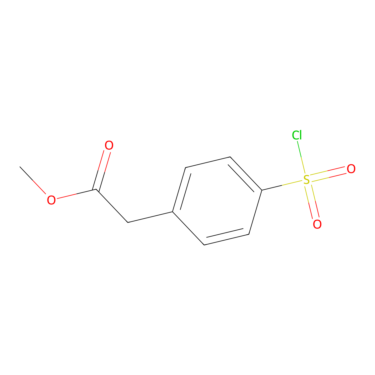 Methyl 2-[4-(chlorosulfonyl)phenyl]acetate molecular structure, CAS 53305-12-7