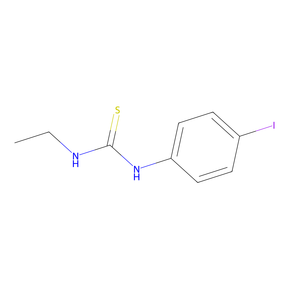 Thiourea, N-ethyl-N'-(4-iodophenyl)- molecular structure, CAS 53305-92-3