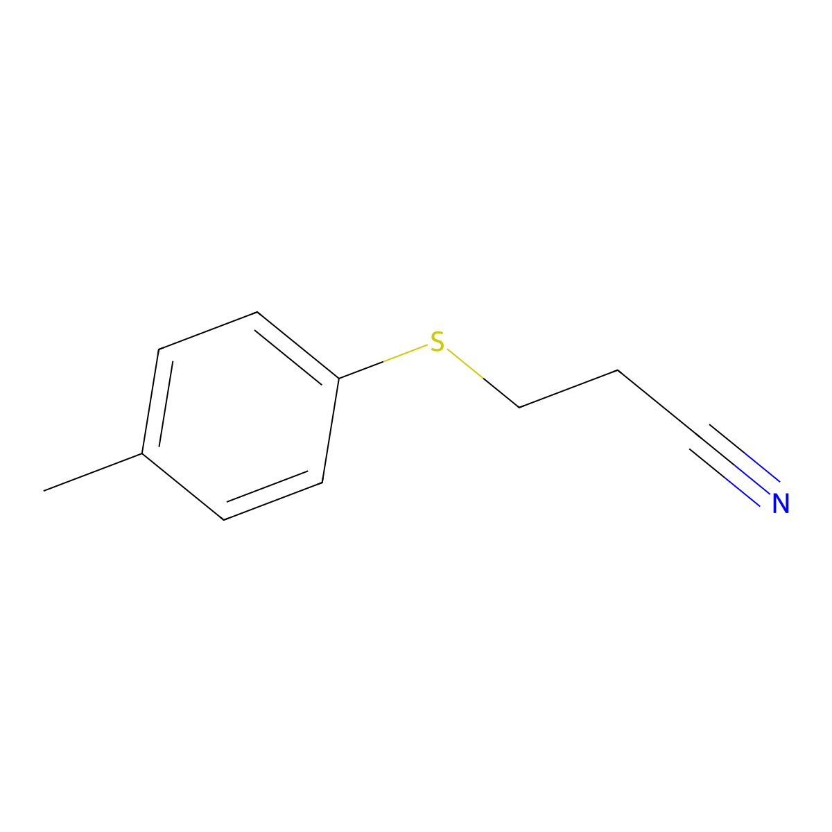 3-[(4-Methylphenyl)sulfanyl]propanenitrile molecular structure, CAS 5331-06-6
