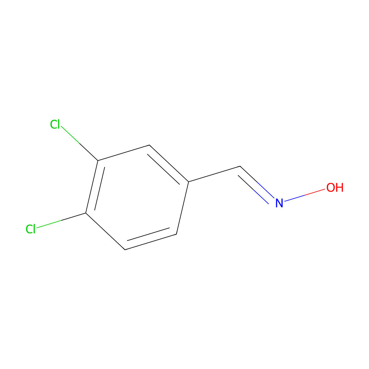 3,4-Dichlorobenzaldehyde oxime molecular structure, CAS 5331-92-0