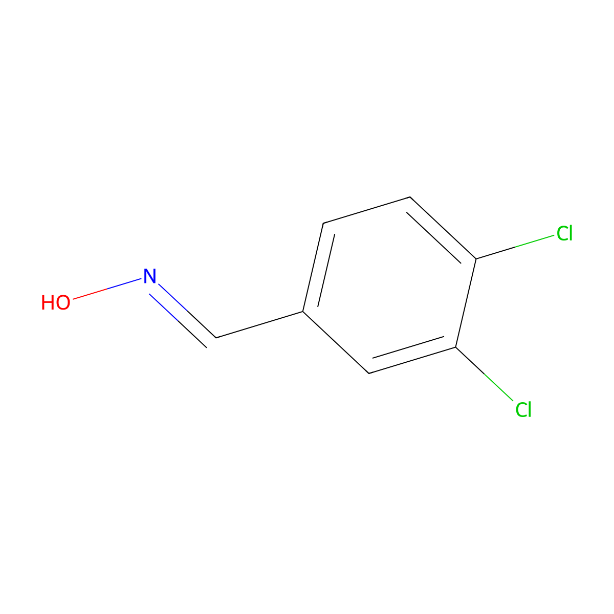 3,4-Dichlorobenzaldehyde oxime molecular structure, CAS 5331-92-0