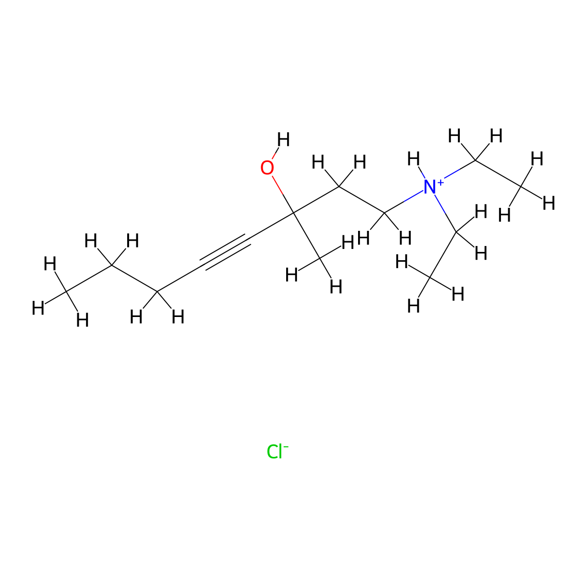 1-(Diethylamino)-3-methyloct-4-yn-3-ol--hydrogen chloride (1/1) molecular structure, CAS 53310-26-2