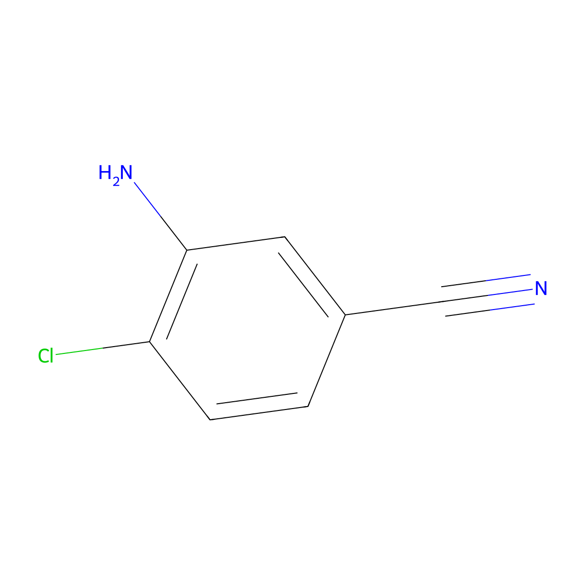 3-Amino-4-chlorobenzonitrile molecular structure, CAS 53312-79-1