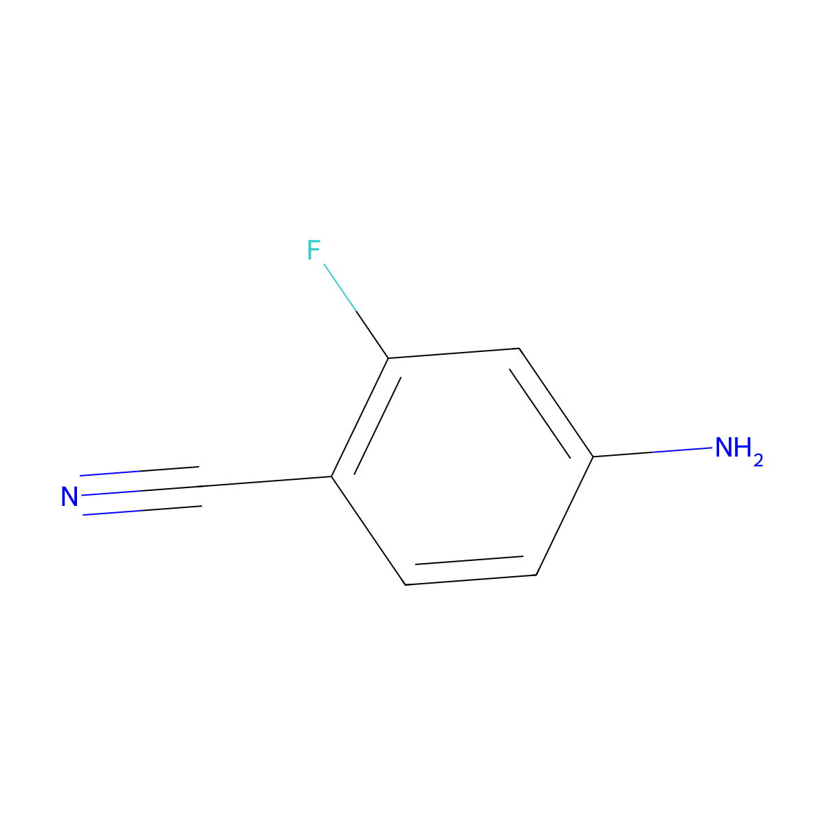 4-Amino-2-fluorobenzonitrile molecular structure, CAS 53312-80-4