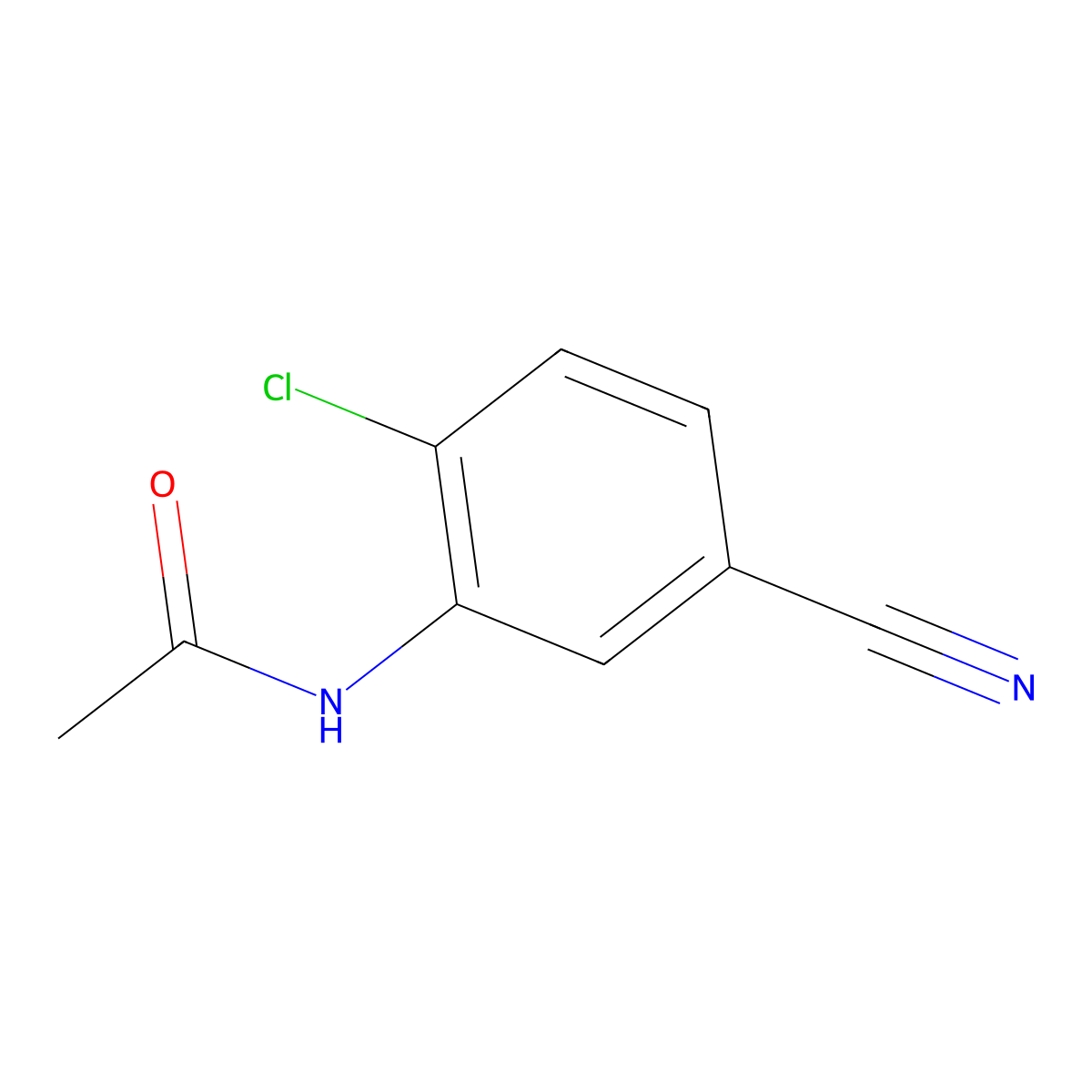 N-(2-chloro-5-cyanophenyl)acetamide molecular structure, CAS 53312-92-8