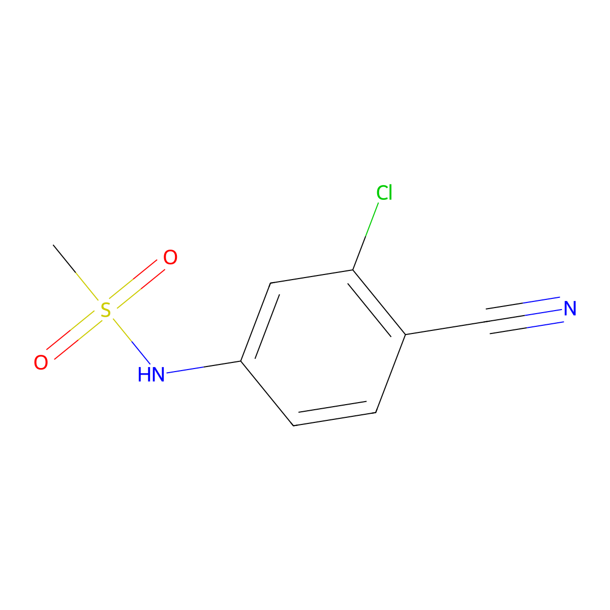 N-(3-chloro-4-cyanophenyl)methanesulfonamide molecular structure, CAS 53313-04-5