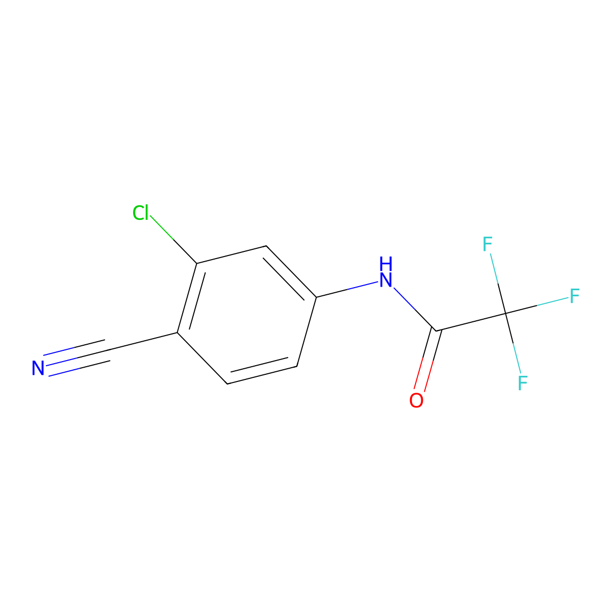 N-(3-chloro-4-cyanophenyl)-2,2,2-trifluoroacetamide molecular structure, CAS 53313-05-6