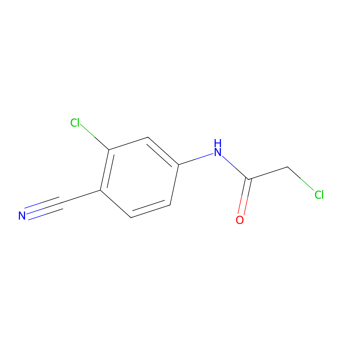 2-chloro-N-(3-chloro-4-cyanophenyl)acetamide molecular structure, CAS 53313-07-8