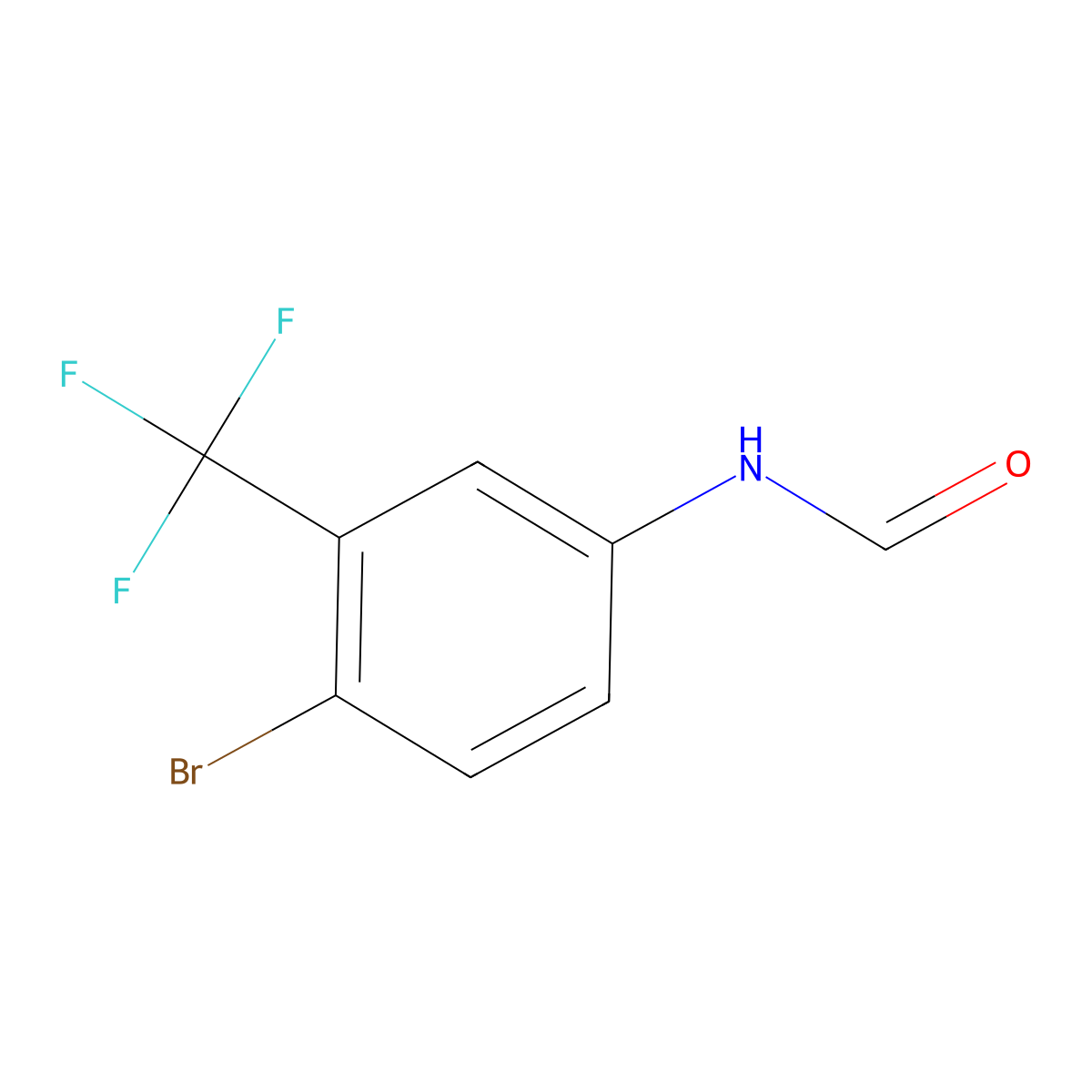 N-[4-bromo-3-(trifluoromethyl)phenyl]formamide molecular structure, CAS 53313-40-9