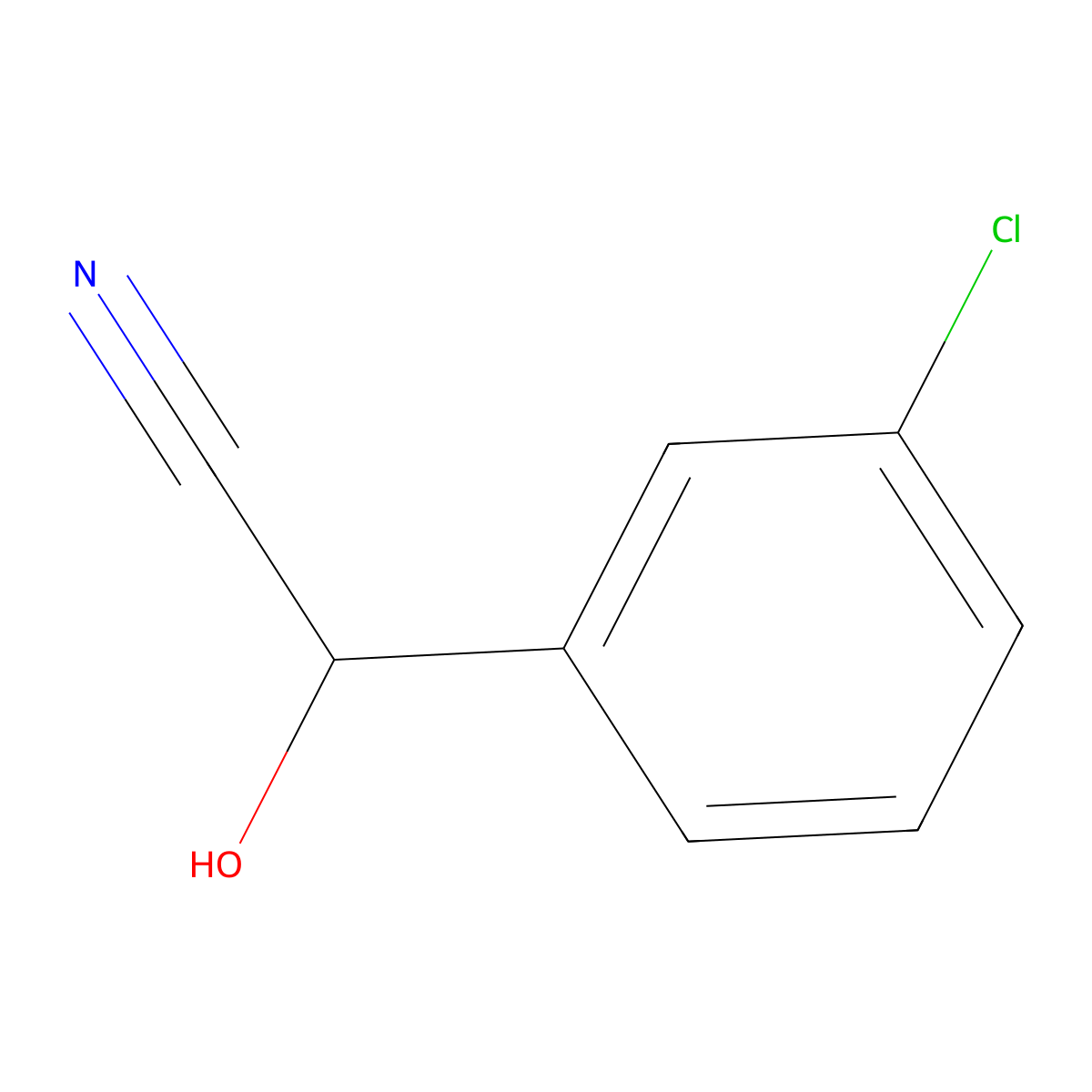 2-(3-Chlorophenyl)-2-hydroxyacetonitrile molecular structure, CAS 53313-92-1
