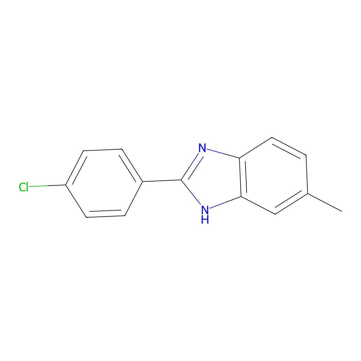 2-(4-Chlorophenyl)-6-methyl-1H-benzimidazole molecular structure, CAS 53314-17-3