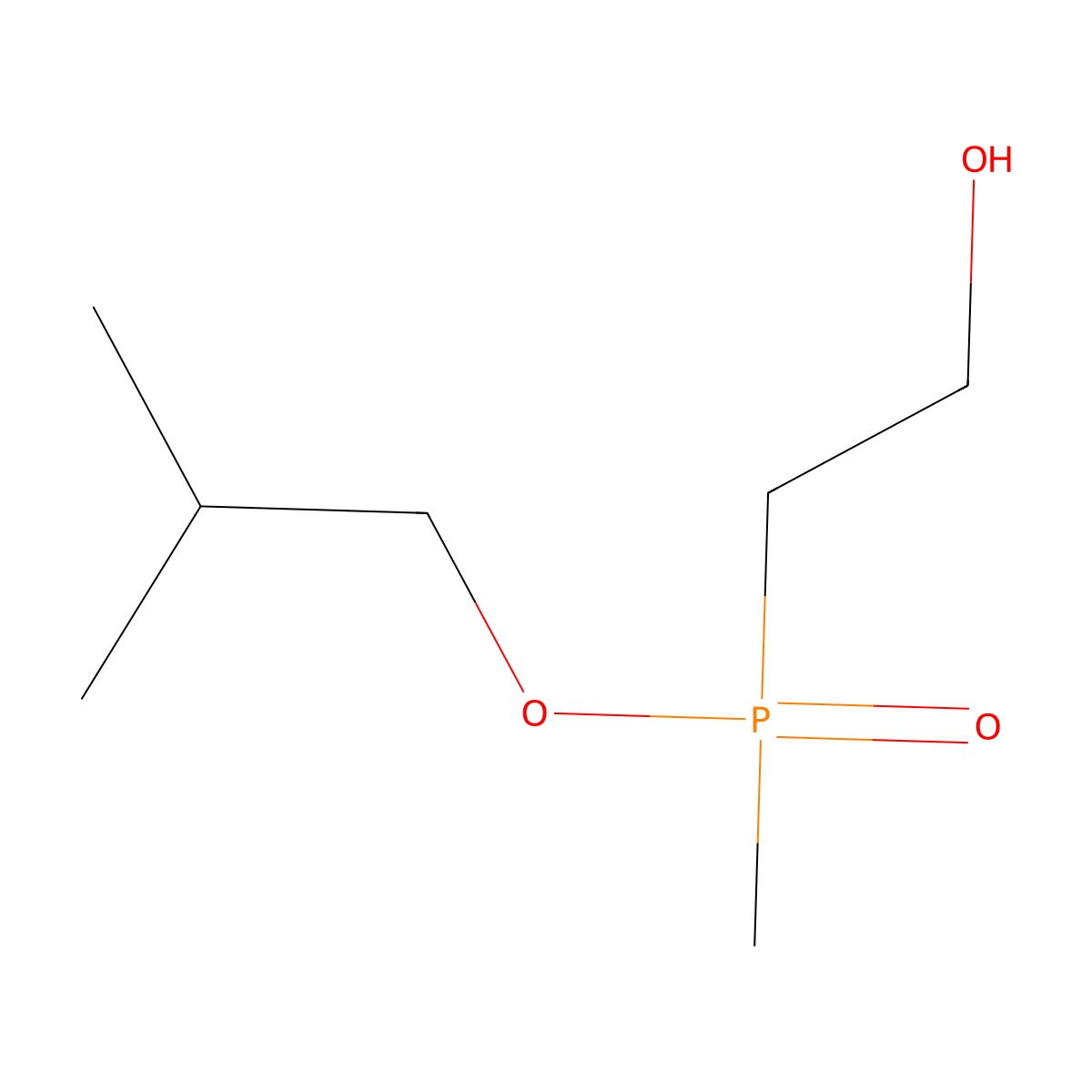 Isobutyl (2-hydroxyethyl)methylphosphinate molecular structure, CAS 53314-61-7