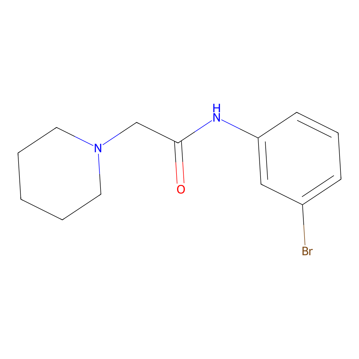 1-Piperidineacetamide, N-(3-bromophenyl)- molecular structure, CAS 53316-92-0