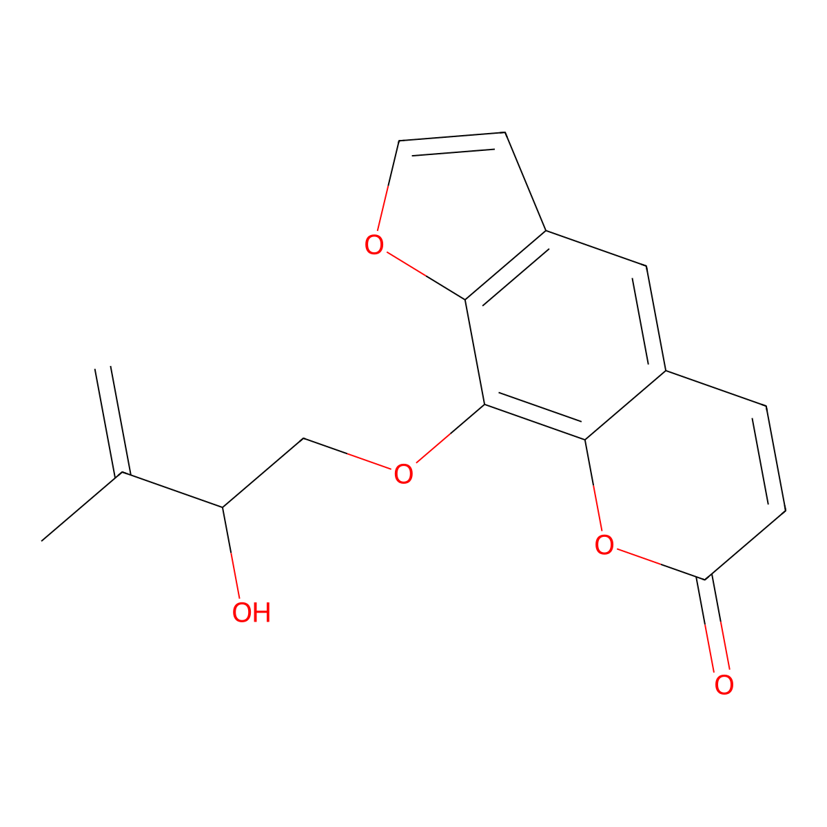 9-((2-Hydroxy-3-methylbut-3-en-1-yl)oxy)-7H-furo(3,2-g)(1)benzopyran-7-one molecular structure, CAS 53319-52-1