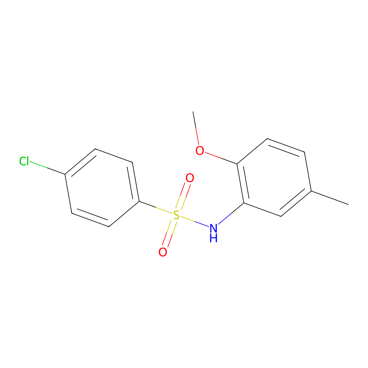 4-chloro-N-(2-methoxy-5-methylphenyl)benzenesulfonamide molecular structure, CAS 5332-45-6