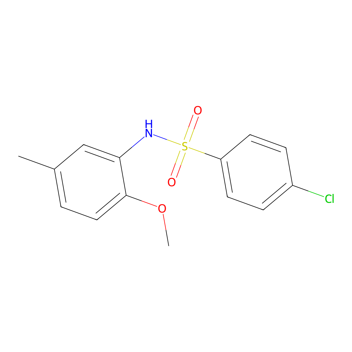 4-chloro-N-(2-methoxy-5-methylphenyl)benzenesulfonamide molecular structure, CAS 5332-45-6