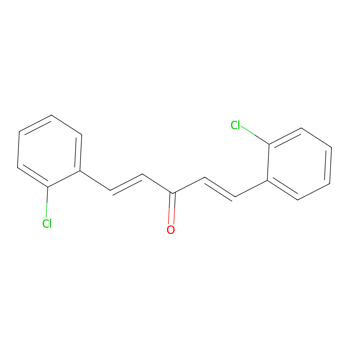1,5-Bis(2-chlorophenyl)-1,4-pentadien-3-one molecular structure, CAS 5332-98-9