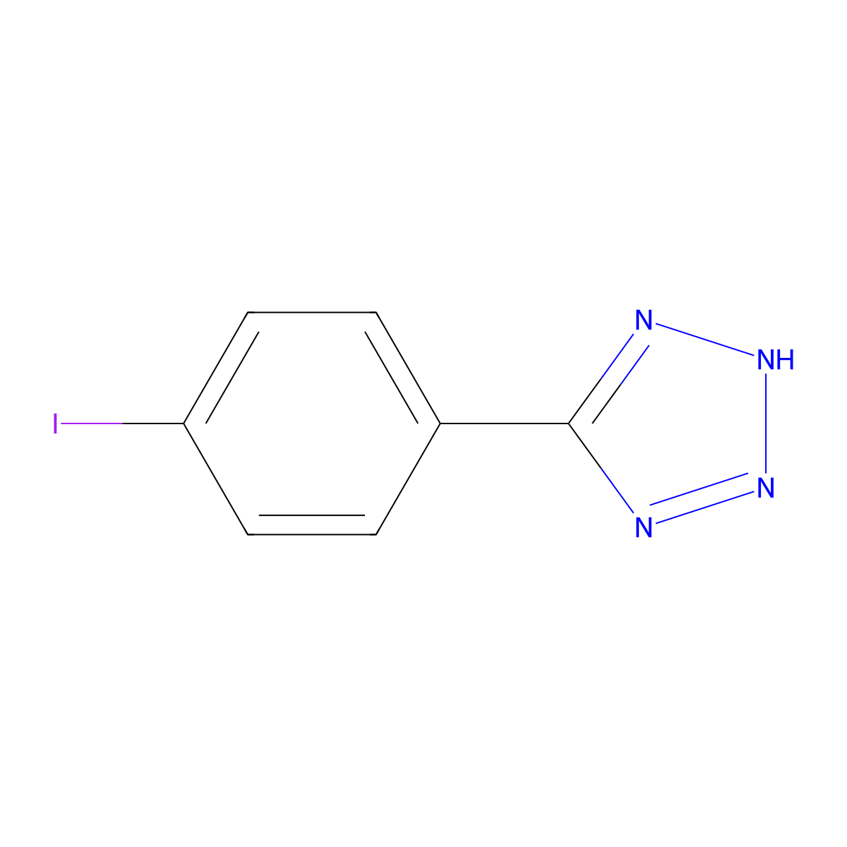5-(4-Iodophenyl)-1H-tetrazole molecular structure, CAS 53324-36-0