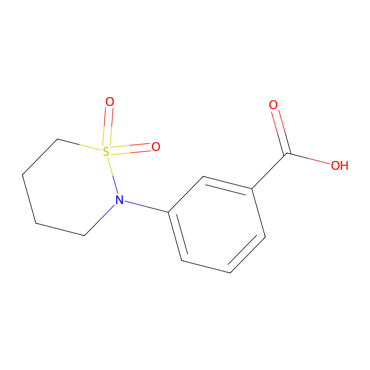 3-(1,1-Dioxido-1,2-thiazinan-2-yl)benzoic acid molecular structure, CAS 53324-51-9
