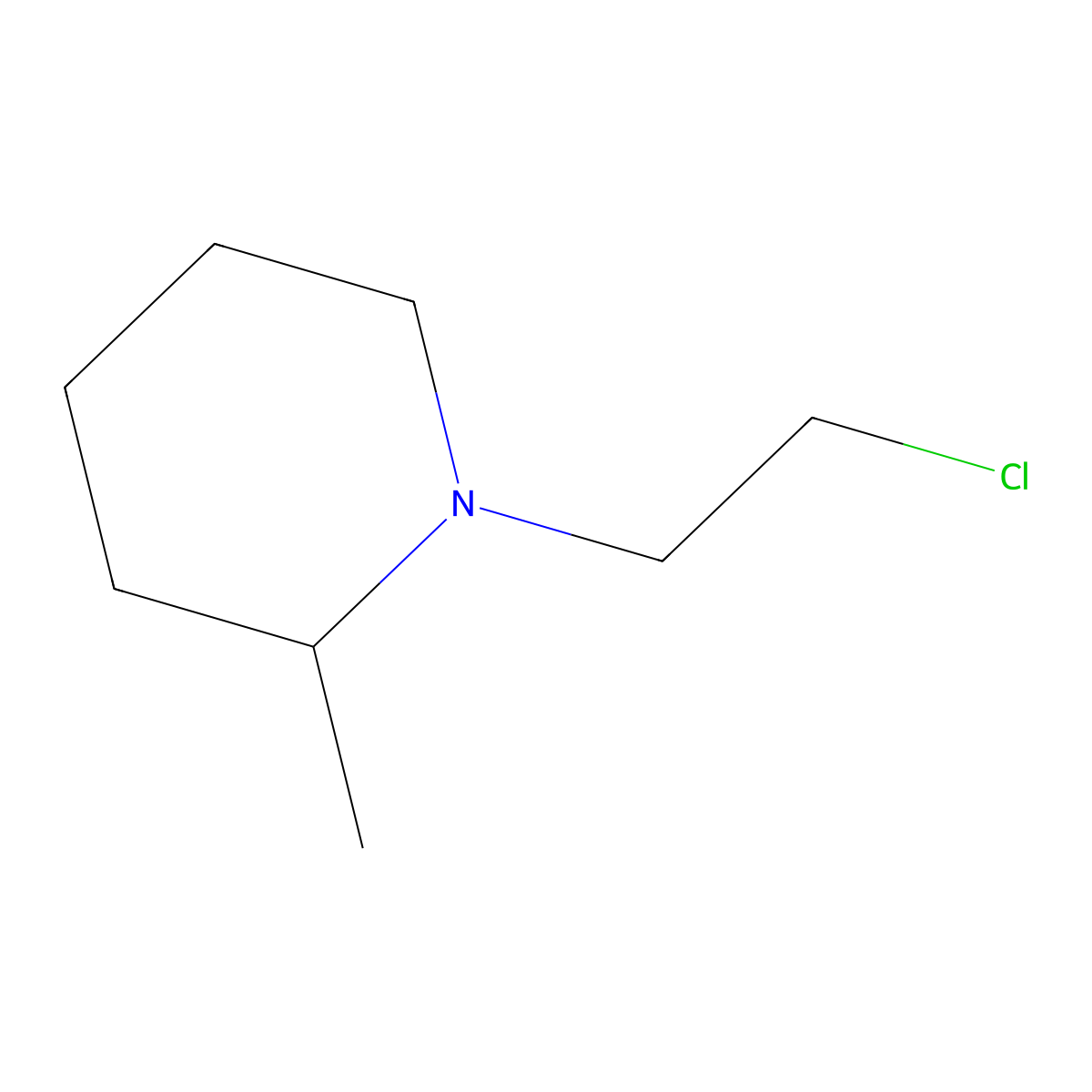 1-(2-Chloroethyl)-2-methylpiperidine molecular structure, CAS 53324-72-4