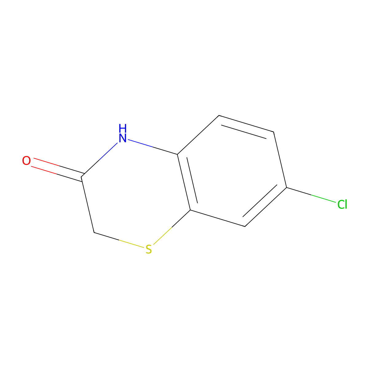 7-Chloro-2H-1,4-benzothiazin-3(4H)-one molecular structure, CAS 5333-05-1