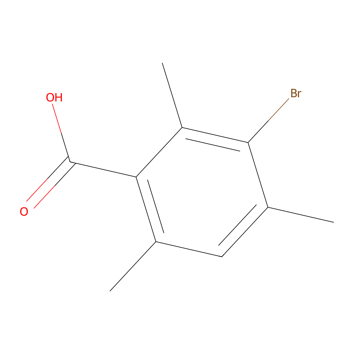 3-Bromo-2,4,6-trimethylbenzoic acid molecular structure, CAS 5333-13-1
