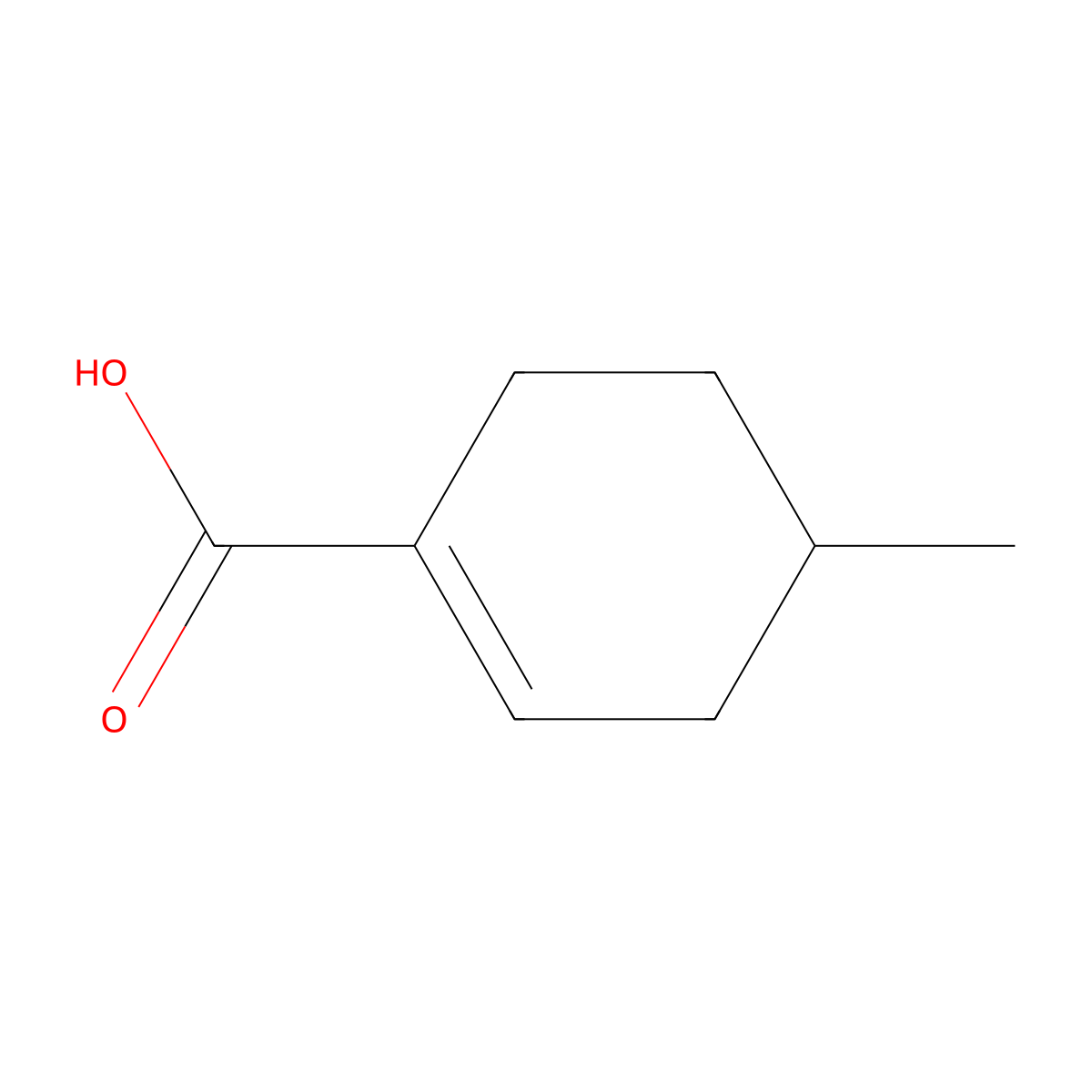 4-Methylcyclohex-1-ene-1-carboxylic acid molecular structure, CAS 5333-31-3