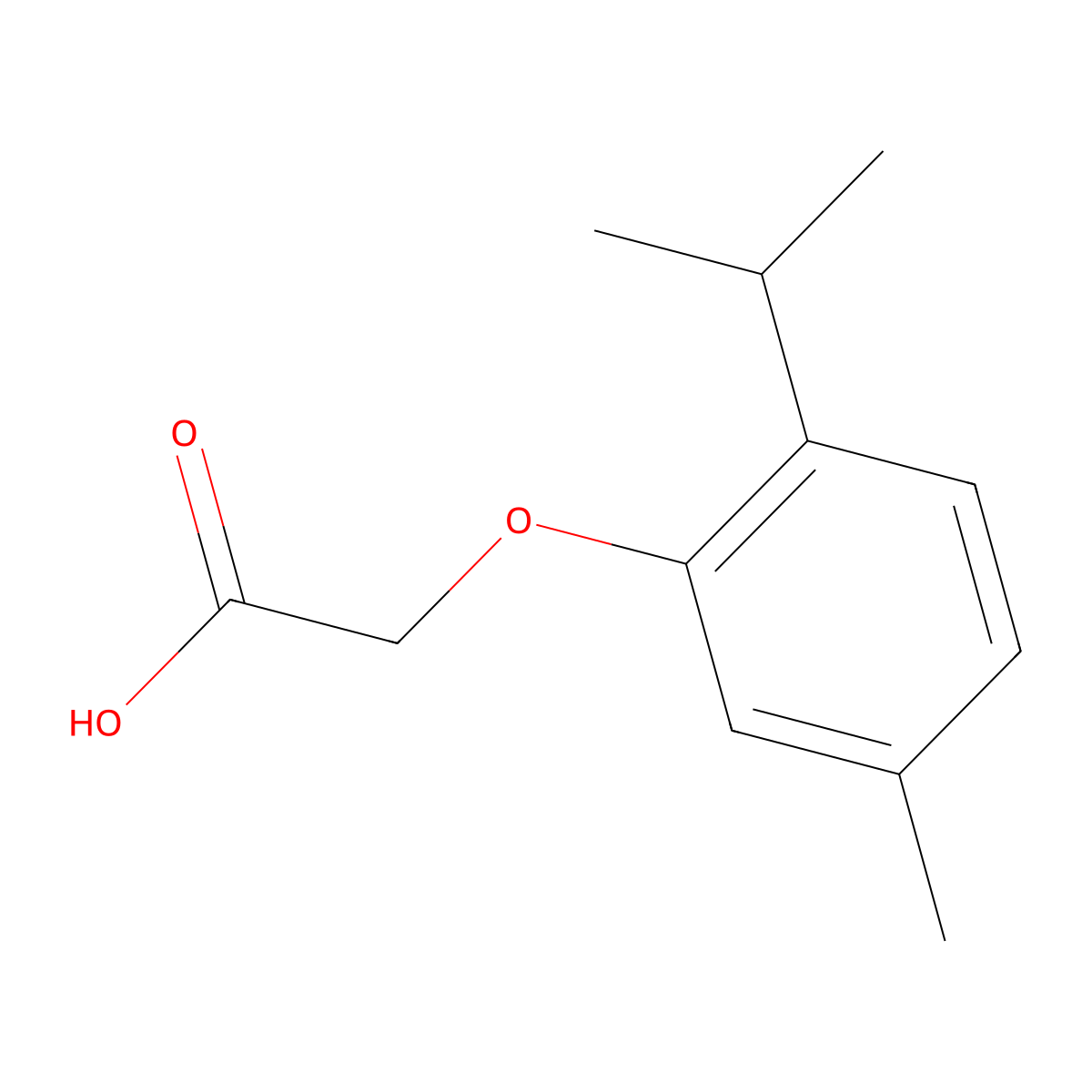 (2-Isopropyl-5-methylphenoxy)acetic Acid molecular structure, CAS 5333-40-4