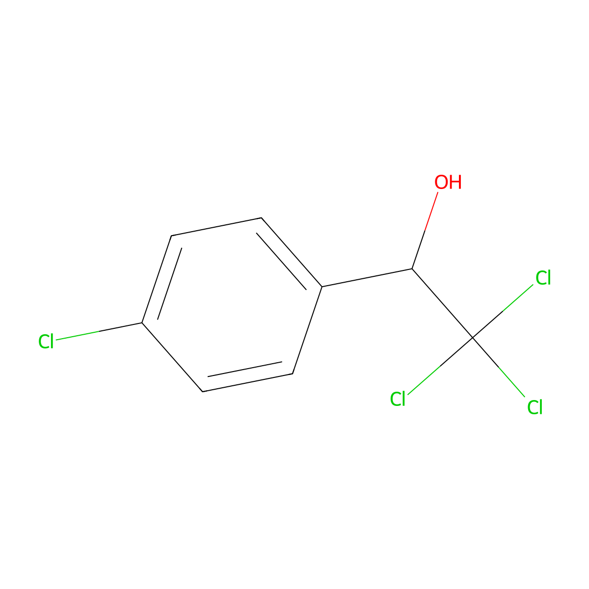 4-Chloro-alpha-(trichloromethyl)benzenemethanol molecular structure, CAS 5333-82-4