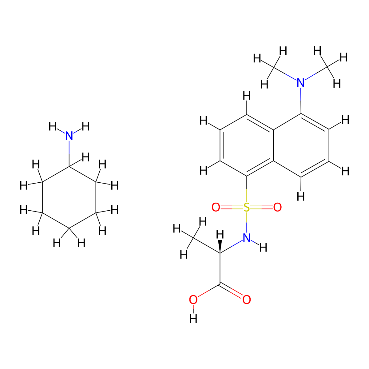 Dansyl-L-alanine cyclohexylammonium salt molecular structure, CAS 53332-27-7