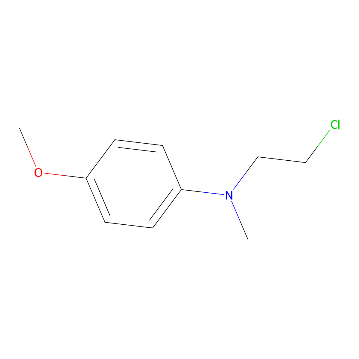 N-(2-chloroethyl)-4-methoxy-N-methylaniline molecular structure, CAS 53332-63-1